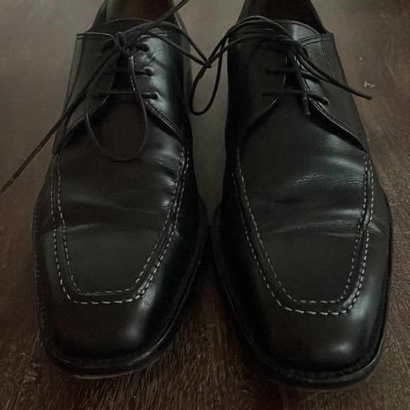 Salvatore Ferragamo Vintage Delirio Black Calf Leather Lace Up Dress Shoes 7 1/2 - Picture 4 of 16